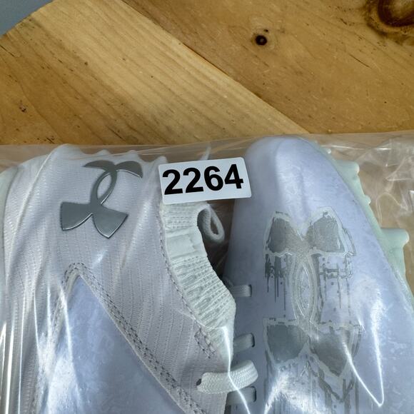 Under Armour Blur Smoke 2.0 MC Suede Mens Size 9 Football Cleats White NEW - Picture 9 of 9